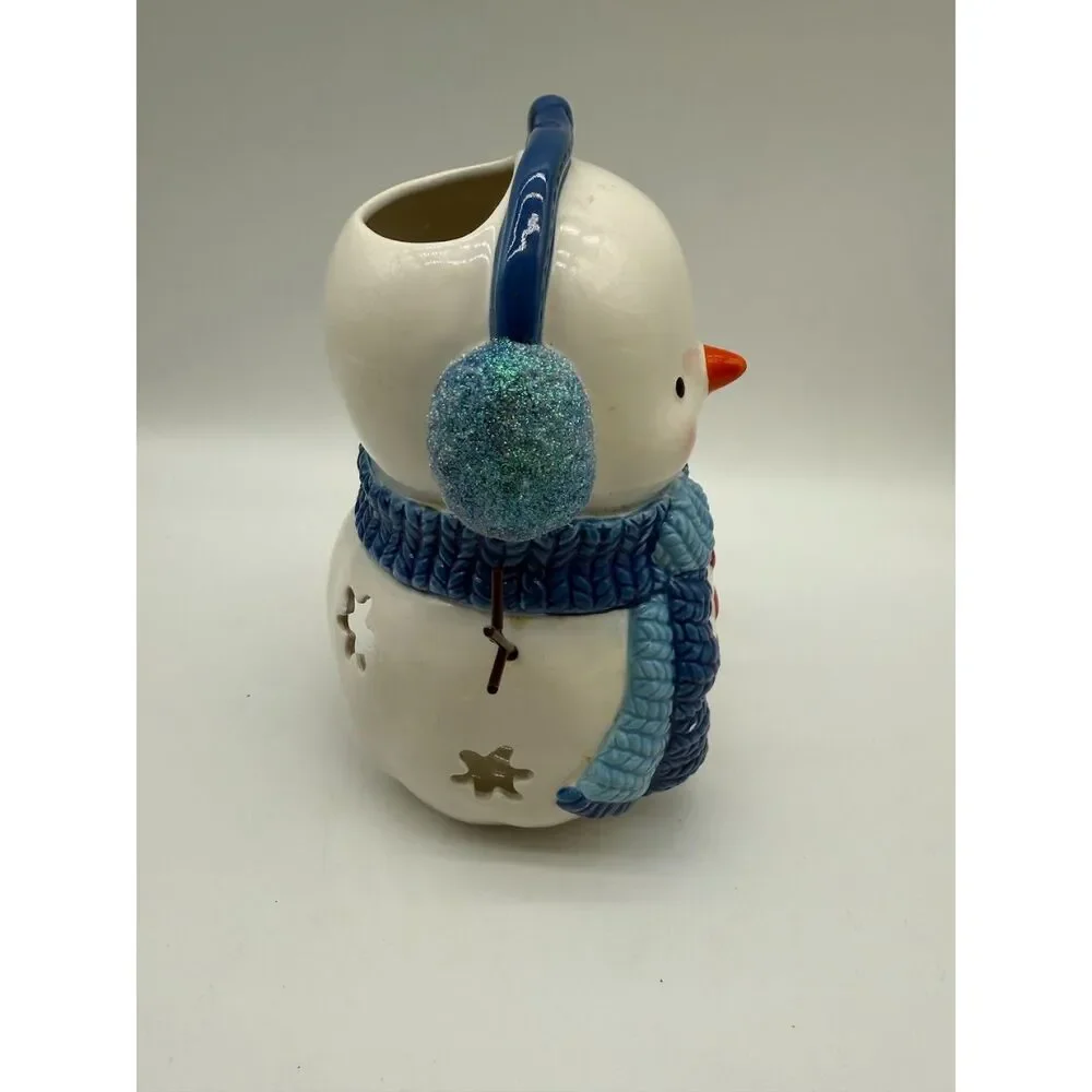 ceramic snowman  tea light holder